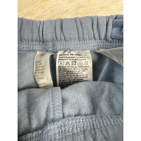 H&M Baby Boys Jogger Pants Lot – Size 9/12M – 2-Pack | Blue & Print Cotton Pants - Picture 3 of 3